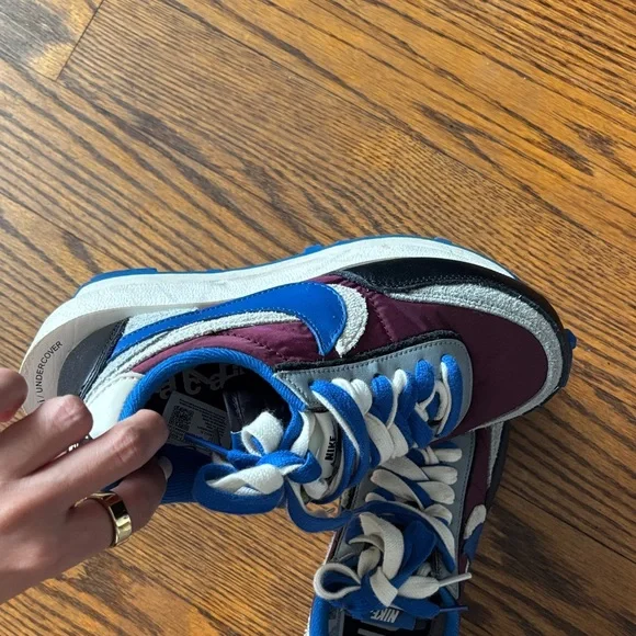 Nike Blue, Burgundy and Black Retro Runner Sneaker - Picture 2 of 3